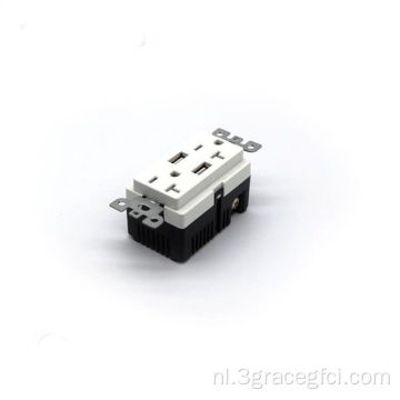 125V 20A Duplex USB GFCI Sabotresistente bakbekleding Sockets